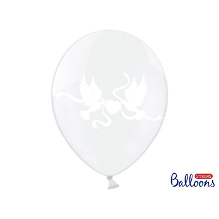 Globos transparentes con palomas 50 uds 30 cm 5901157491695 SB14C 221 099