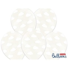 Globos transparentes con nubes blancas 6 uds 30 cm 5901157493408 SB14C 230 099 6