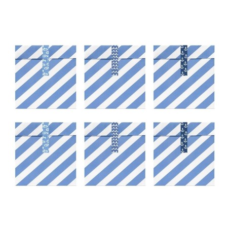 Bolsas rayas azules marinera 6 uds 13x14 5902230745278 TNSP1