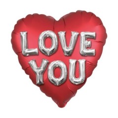 Globo corazon gigante rojo satin 71 cm I love you 26635387927 3879201