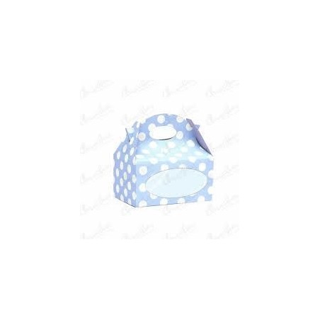 Cajita azul lunares blancos con ventana 8423138532861 016001231VE