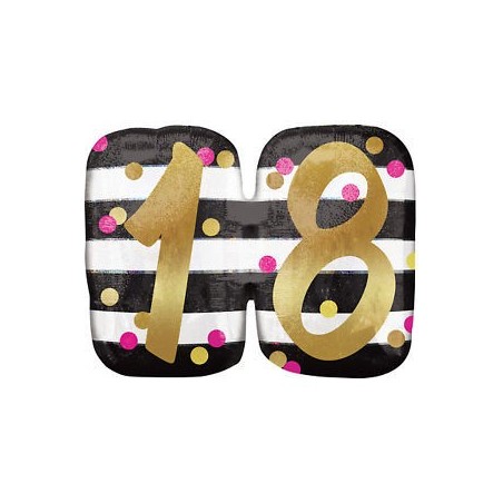 Globo numero 18 oro y rosa lunares 63x50 cm 26635381208 3812001