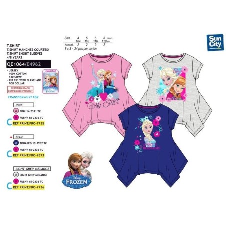 Camiseta Frozen desigual para niña