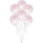 Globos transparentes confetti rosa pintado 6 uds