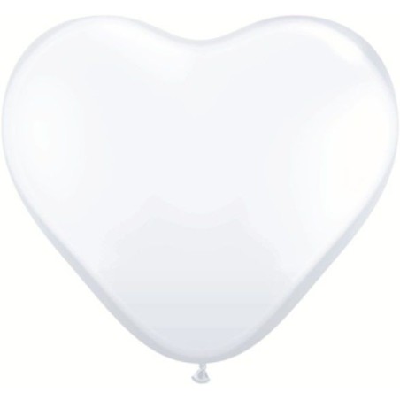 Globos blancos corazon latex 16 50 uds serpentex 7703340629469 R16 COR 005