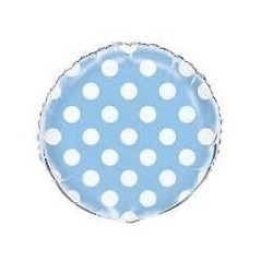 Globo azul lunares redondo 45 cm 11179555833 55583