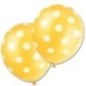 Globo amarillo lunares blancos 30 cm 6 uds