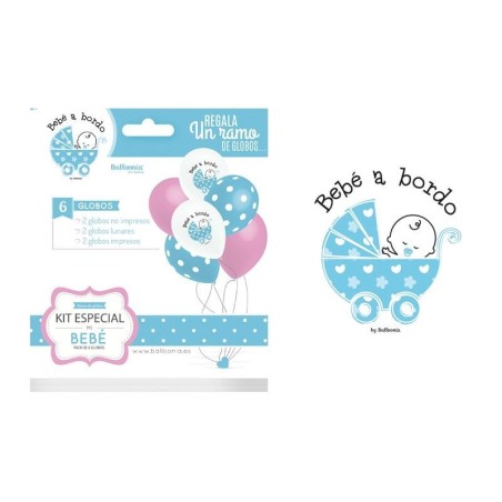 Globos para bouquet 6 unidades bebe a bordo nino 8436540882080 HG7086