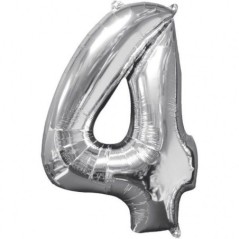 Globo numero plateado 66 x 43 cm para helio 26635319584 3195801