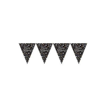 Colgantes happy birthday oro y negro 12 piezas 13051665685 9901178