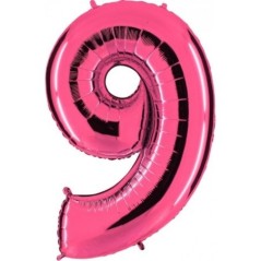 Globo numero 9 rosa 40 101 cm helio o aire 30625008396 HG15849FP