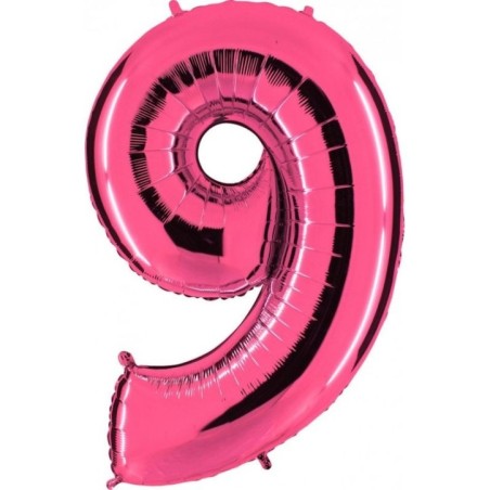 Globo numero 9 rosa 40 101 cm helio o aire 30625008396 HG15849FP