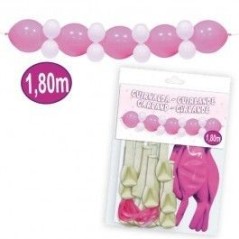 Guirnalda de globos en rosa y blanco 180 cm 8429412009838 5658