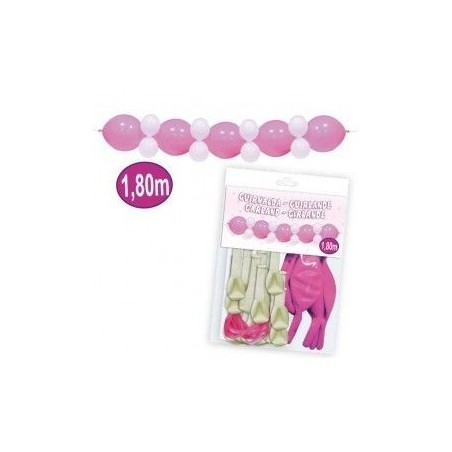 Guirnalda de globos en rosa y blanco 180 cm 8429412009838 5658