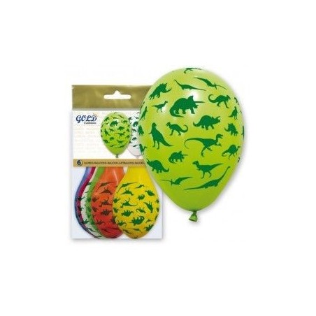 Globos dinosauiros de latex 6 uds 30 cm 8429412007896 5717