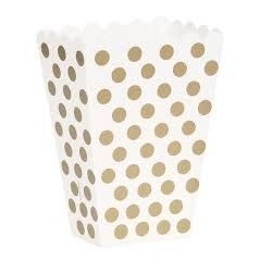 Cajitas de carton blancas lunares oro 8 uds 11179592975 59297