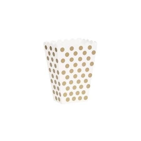 Cajitas de carton blancas lunares oro 8 uds 11179592975 59297