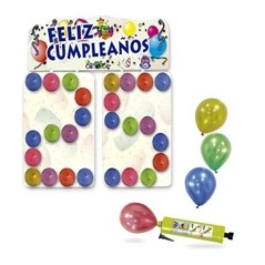 Cartel feliz cumpleanos 96x33 66x46 cm con globos 8429412005090 509