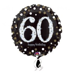 Globo 60 cumpleanos negro y oro 18 45 cm helio 26635321327 3213201