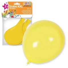 Globo amarillo xxl 50 cm diametro latex 2 unidades 8424345680819 68081