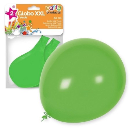 Globo verde xxl 50 cm diametro latex 2 unidades 8424345680864 68086