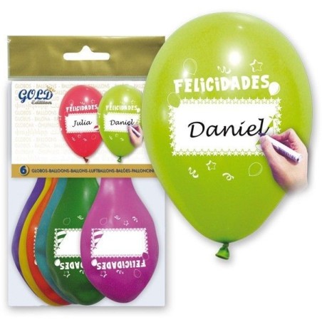 Globo felicidades 12 30 cm personalizable nombre 8429412011121 5729