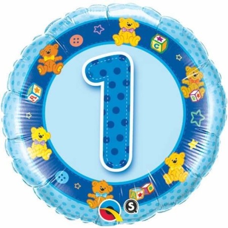 Globo 1 cumpleanos azul 18 45 cm helio o aire 71444262750 26277