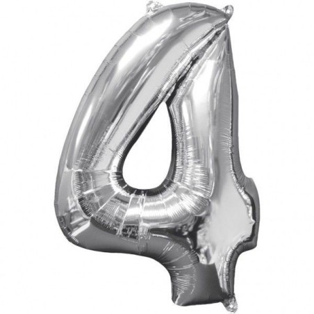 Globo numero plateado 66 x 43 cm para helio