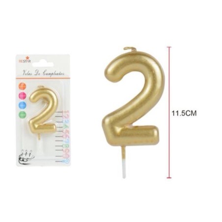 Vela de cumpleaños oro numero de 11,5 cmEL Informal disfraces