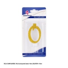 Vela numero oro purpurina