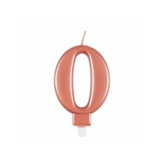Vela de cumpleaños rosa dorado metalizado