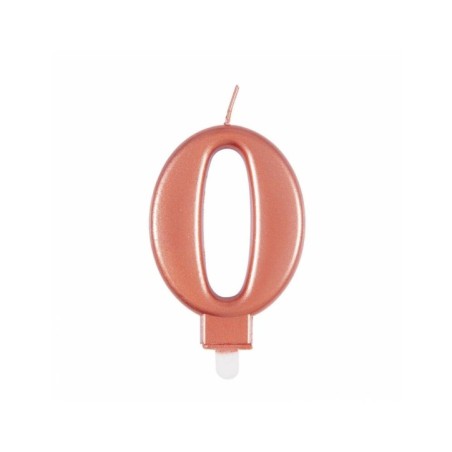 Vela de cumpleaños rosa dorado metalizado