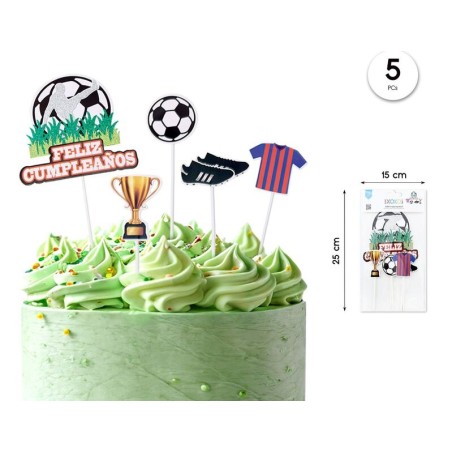 Topper futbol blaugrana cumpleaños Barsa 5 piezas-El Informal