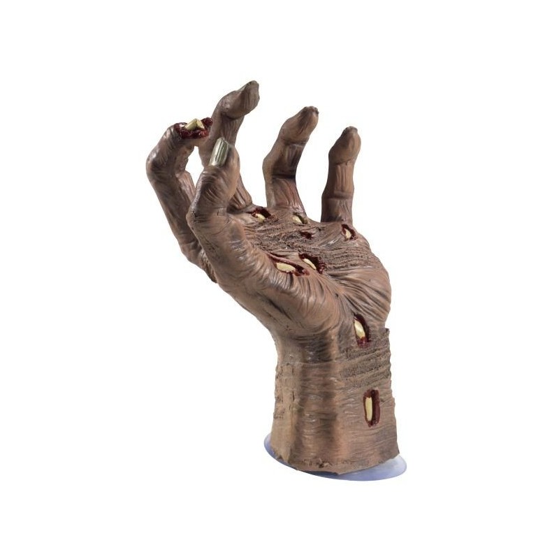 Mano de zombie realista con ventosa 21x10 cm