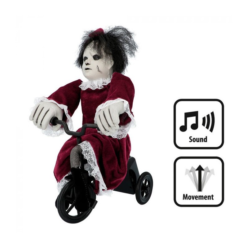 Muñeco con triciclo terror con sonido y movimiento 35x21 cm 8712026730480 73048 BOLAND