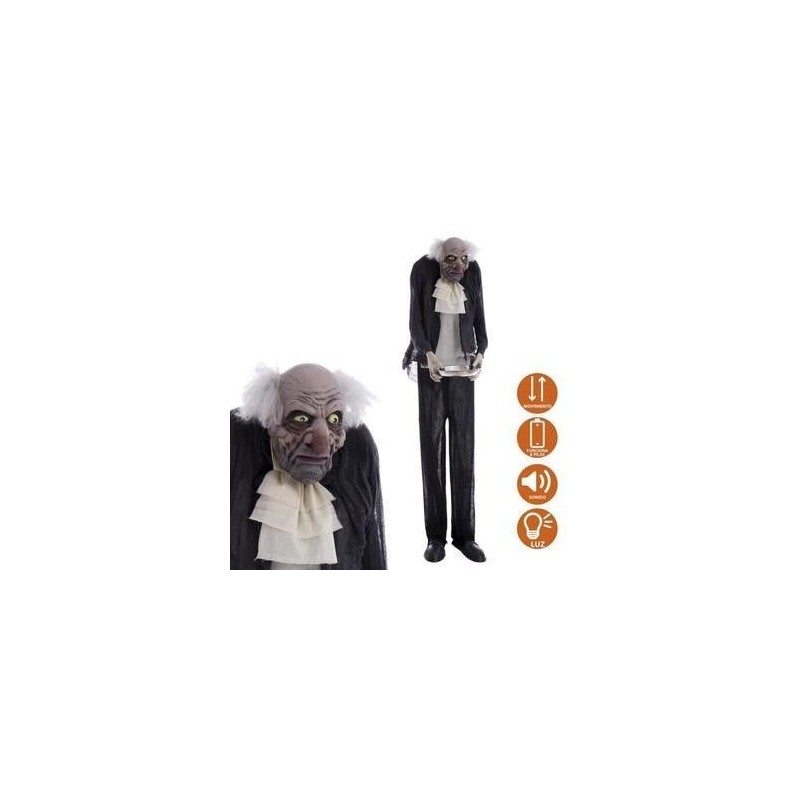 Figura mayordomo con luz y sonido de 95 cm halloween