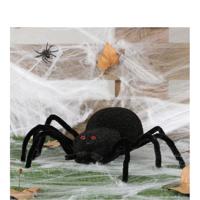 Araña negra de 30 cm para halloween