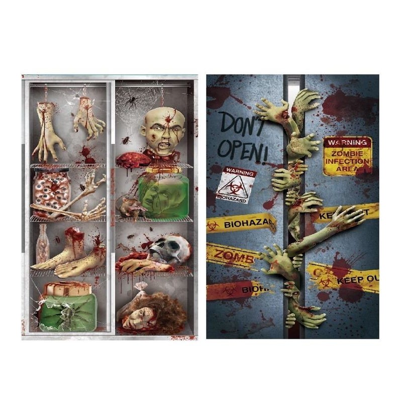 Decoracion puerta miembros o zombies halloween 152x76 cm