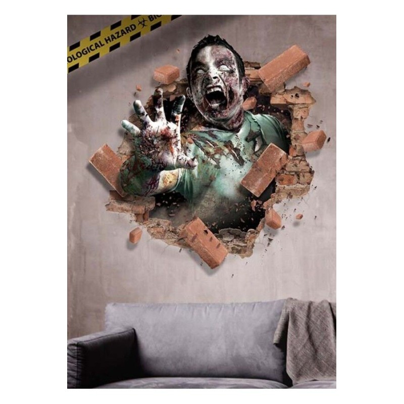 Adhesivo pared payaso terror zombie 70x80 cm