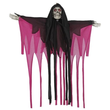 Fantasma calavera fucsia con luz sonido mov 46 cm