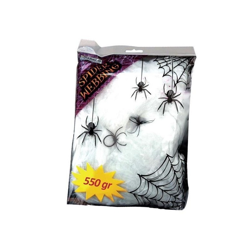 Tela de araña artificial blanca 500 gr decoracion ha