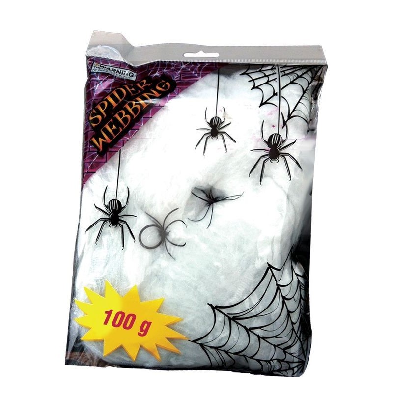 Tela de araña artificial blanca 100 gr telaraña