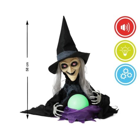 bruja con bola halloween luz y sonido 75x23x50 cm 74765 8422259747659