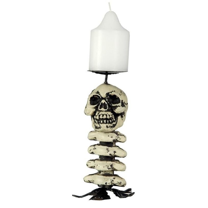 Portavelas esqueleto 16 cm decoracion halloween 19595 8435118278355