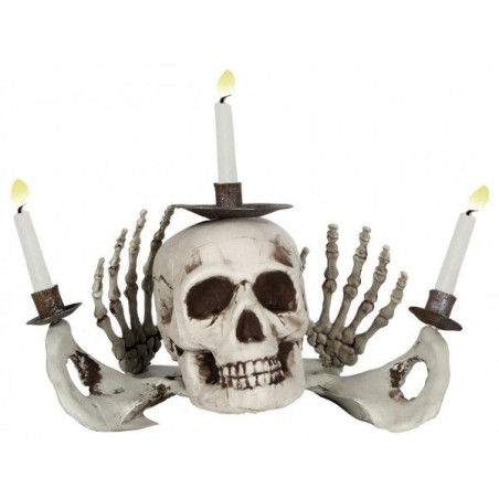 Candelabro calavera con 3 portavelas 31x18x8 cm 10653 8423667108933