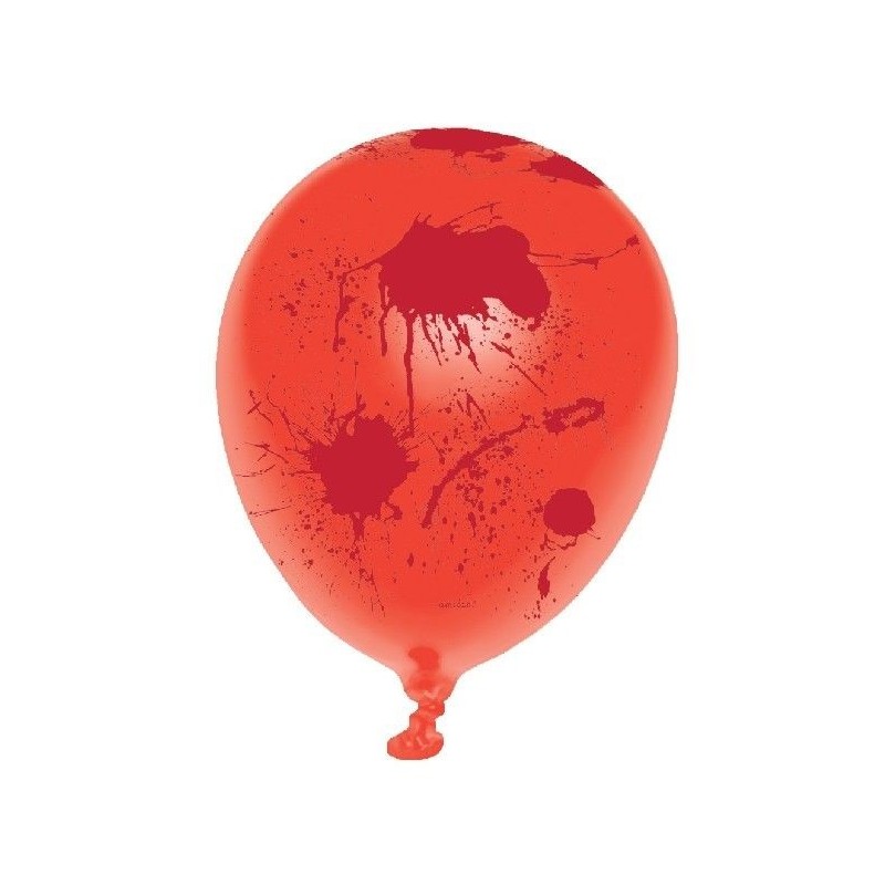 Globos colores con manchas de sangre rojas 6 und