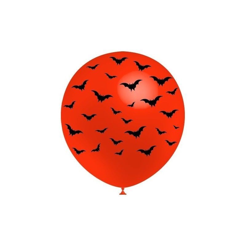 Globos naranjas con murcielagos para halloween baratos