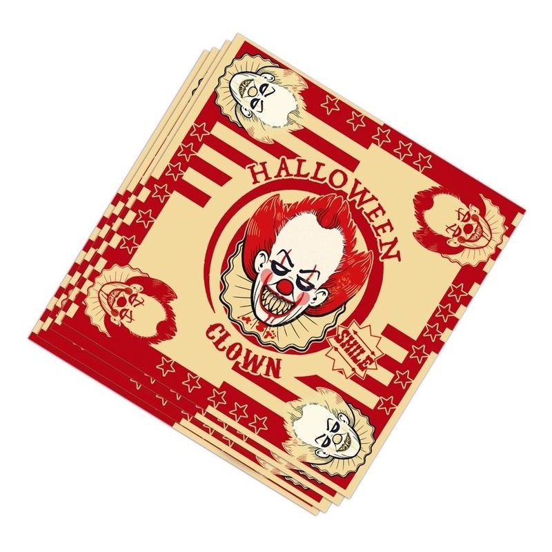 Servilletas payaso terror halloween 20 uds 33x33 cm 19989 8434077199893