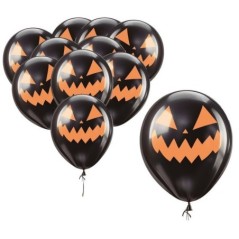 Globos negro calabazas halloween 10 uds de 30 cm 31500 8434077315002