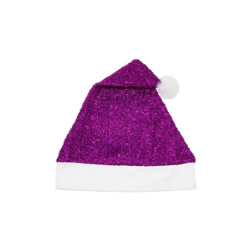 Gorro papa noel lila luxex brillantina